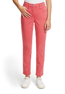 Slim Fit Plain Trousers - Coral Red