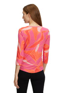 3/4 Sleeve Round Neck Tee - Pink/Rose