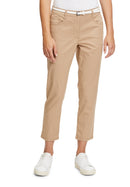 Slim Fit 7/8 Length Trouser - Camel Beige