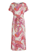 Paisley Print Dress - Beige/Rose