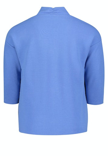 3/4 Sleeve V Neck T-Shirt - Aqua Blue