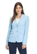 Fitted Piped Pockets Blazer - Dusk Blue