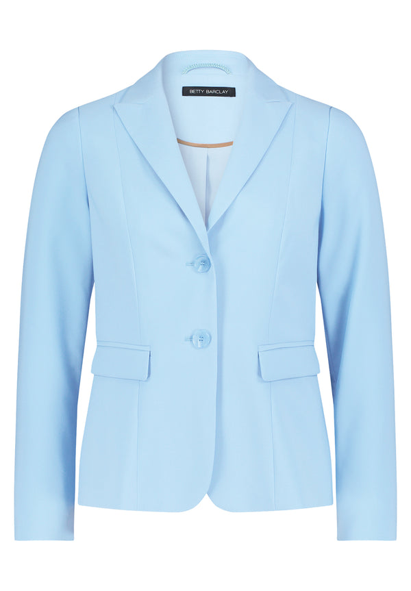 Fitted Piped Pockets Blazer - Dusk Blue