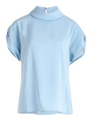 Turn Over Collar Overblouse - Dusk Blue