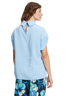 Turn Over Collar Overblouse - Dusk Blue