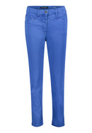 Slim Fit Plain Trousers - Adria Blue