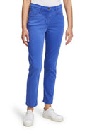 Slim Fit Plain Trousers - Adria Blue