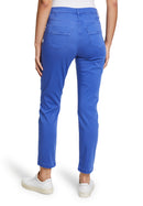 Slim Fit Plain Trousers - Adria Blue