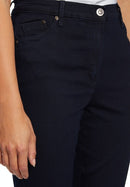 High Waist Trousers - Dark Blue Denim