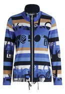 Stand Up Collar Jacket - Dark Blue/blue