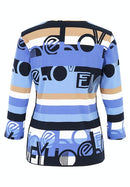 3/4 Sleeve Round Neck Tee - Dark Blue/blue