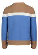 Stand Up Collar Jumper - Patch Blue/camel