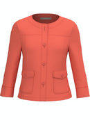 Moving On Up Round Neck Blazer - Red