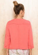 Moving On Up Round Neck Blazer - Red