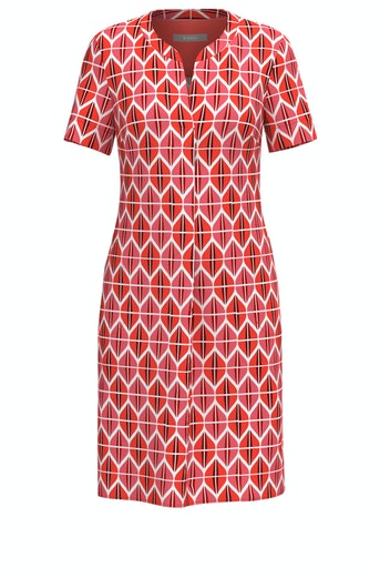 Moving On Up Print Dress - Red