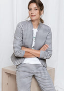 Ray Of Light Stand Up Collar Blazer - Grey