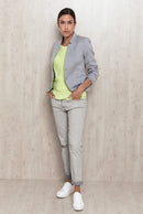 Ray Of Light Stand Up Collar Blazer - Grey