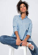 Never Look Back Shirt Blouse - Blue