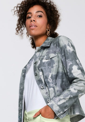 Never Look Back Print Jacket - Green