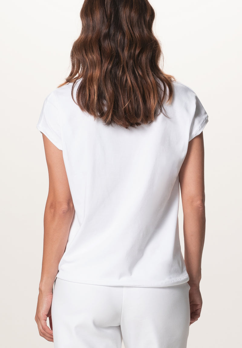 Pink It Up Front Applique T-Shirt - White