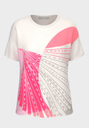 Pink It Up Front Print Shirt - Cream
