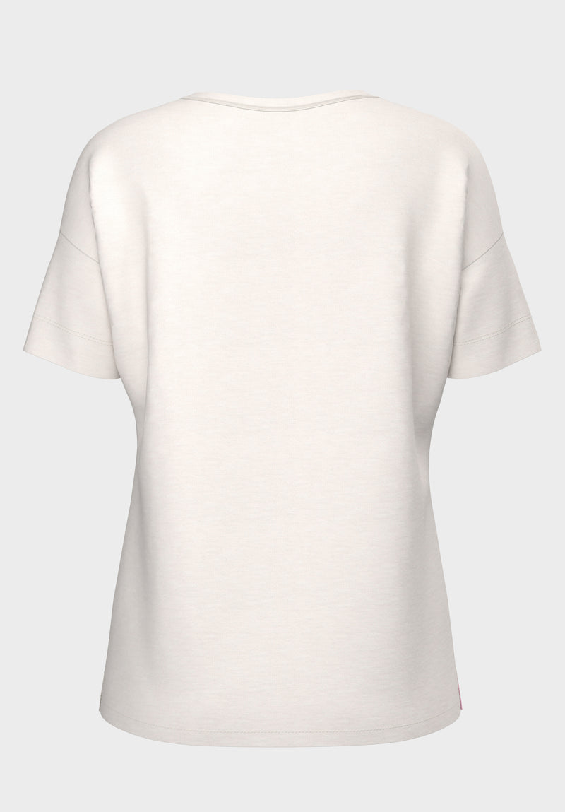 Pink It Up Front Print Shirt - Cream