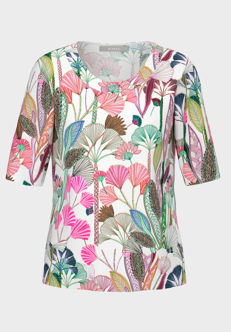 Pink It Up Print Shirt - White Mix