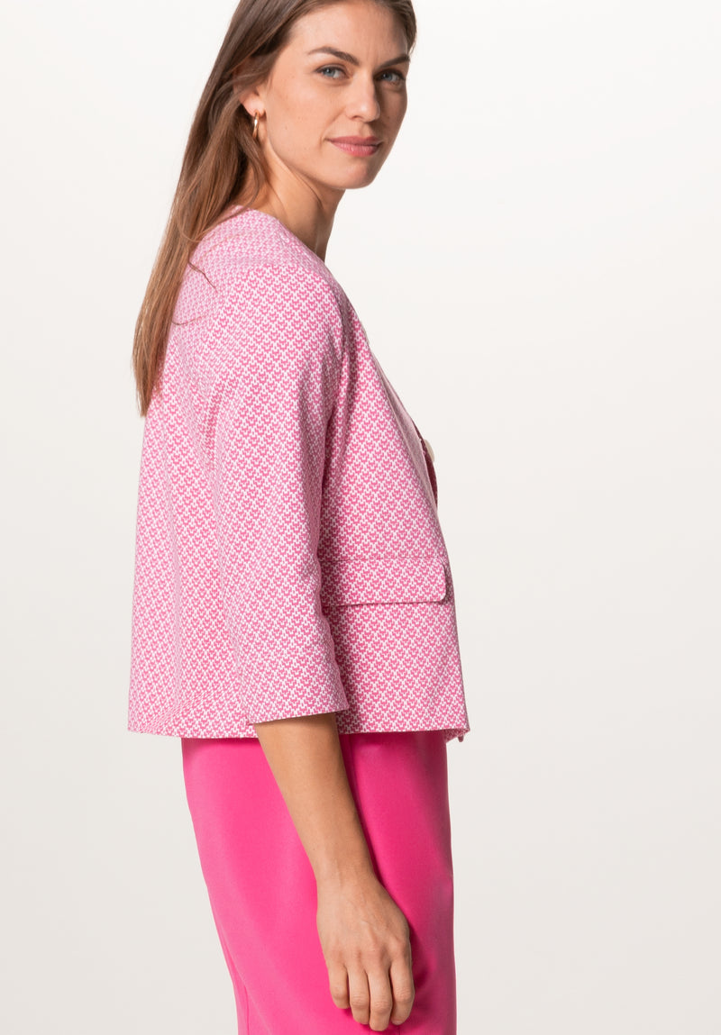 Pink It Up Print Jacket - Red