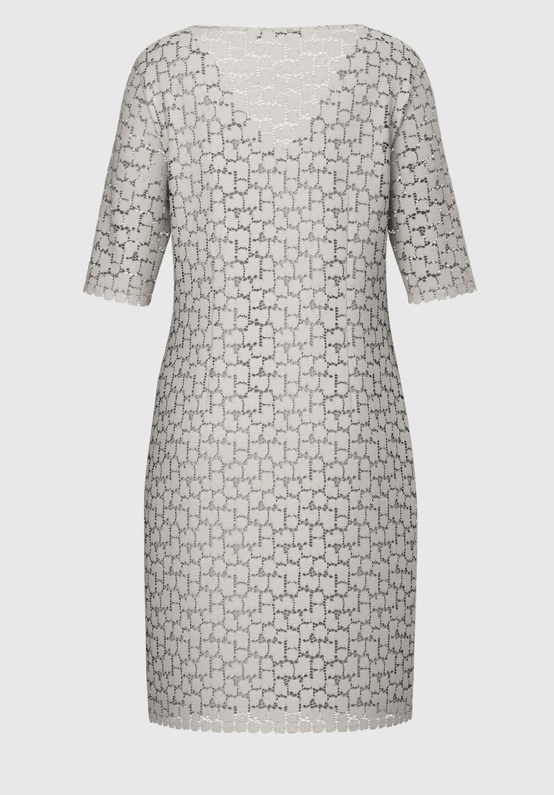 Coral Island V Neck Print Dress - Silver