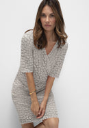 Coral Island V Neck Print Dress - Silver