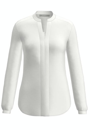 Enjoy The Silence Stand Up Collar Blouse - Light Snow