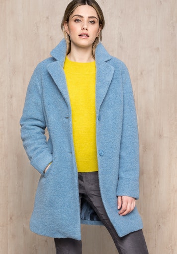 Enjoy The Silence Wool Coat - Powderblue Melange
