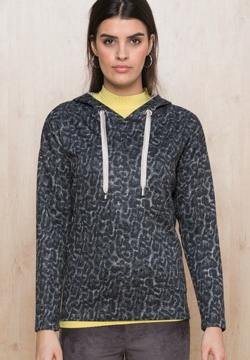 Enjoy The Silence Print Hoodie - Grey