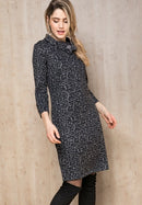 Enjoy The Silence Cowl Neck Dress - Grey