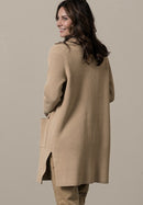 Long 1 Button Cardigan - Camel