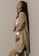 Long 1 Button Cardigan - Camel