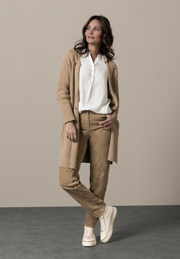 Long 1 Button Cardigan - Camel