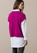 Short Sleeve V Neck Jumper - Cool Pink