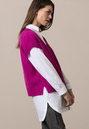 Short Sleeve V Neck Jumper - Cool Pink
