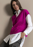 Short Sleeve V Neck Jumper - Cool Pink