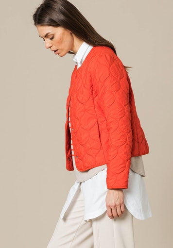 Round Neck Padded Jacket - Fire