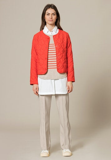 Round Neck Padded Jacket - Fire