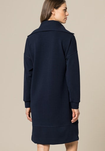 Long Sleeve Zipped Sweat Dress - Deep Sea