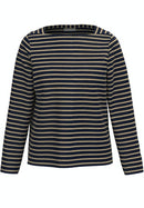 Striped Boat Neck Top - Blue