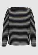 Striped Boat Neck Top - Blue
