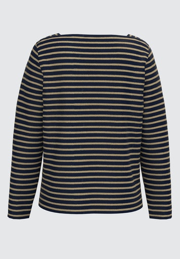 Striped Boat Neck Top - Blue