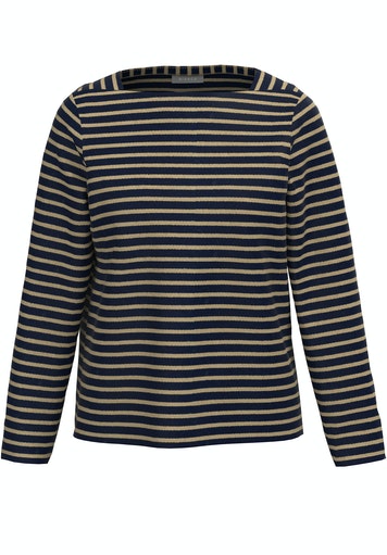Striped Boat Neck Top - Blue