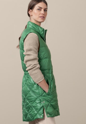 Long Padded Gilet - Dark Greenery
