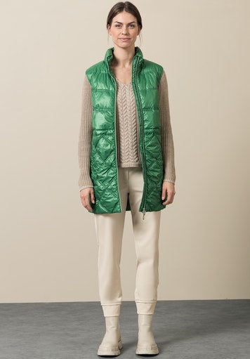 Long Padded Gilet - Dark Greenery