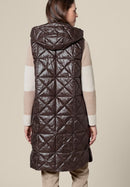 Long Padded Gilet - Wood